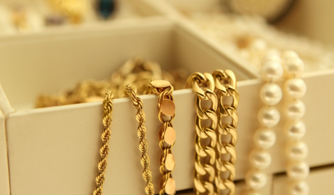 Gold jewerly in box