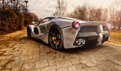 Luxury vehicle on paved road