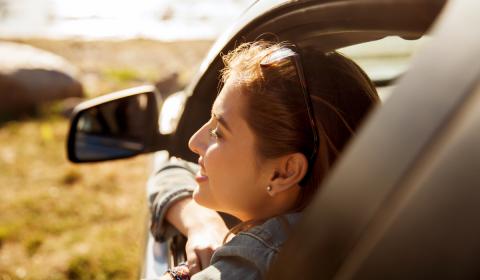 girl in car