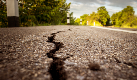 Earthquake impact on road