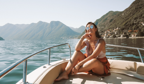 Young woman on boat