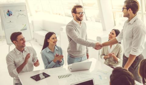 welcoming new team members in office