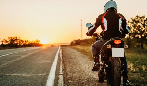 motorcyclist on the road