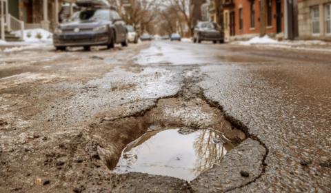 pothole in Quebec