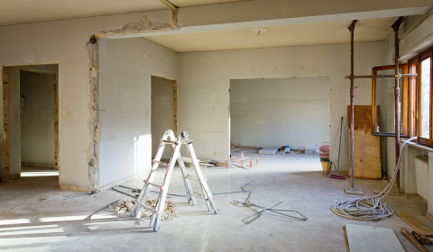Pièce en travaux