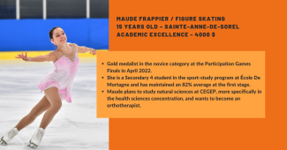 Maude Frappier student athlete profile - Lussier - FAEQ scholarship 