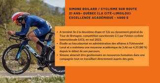 Simone Boilard profil étudiante athléte - boursière Lussier - FAEQ